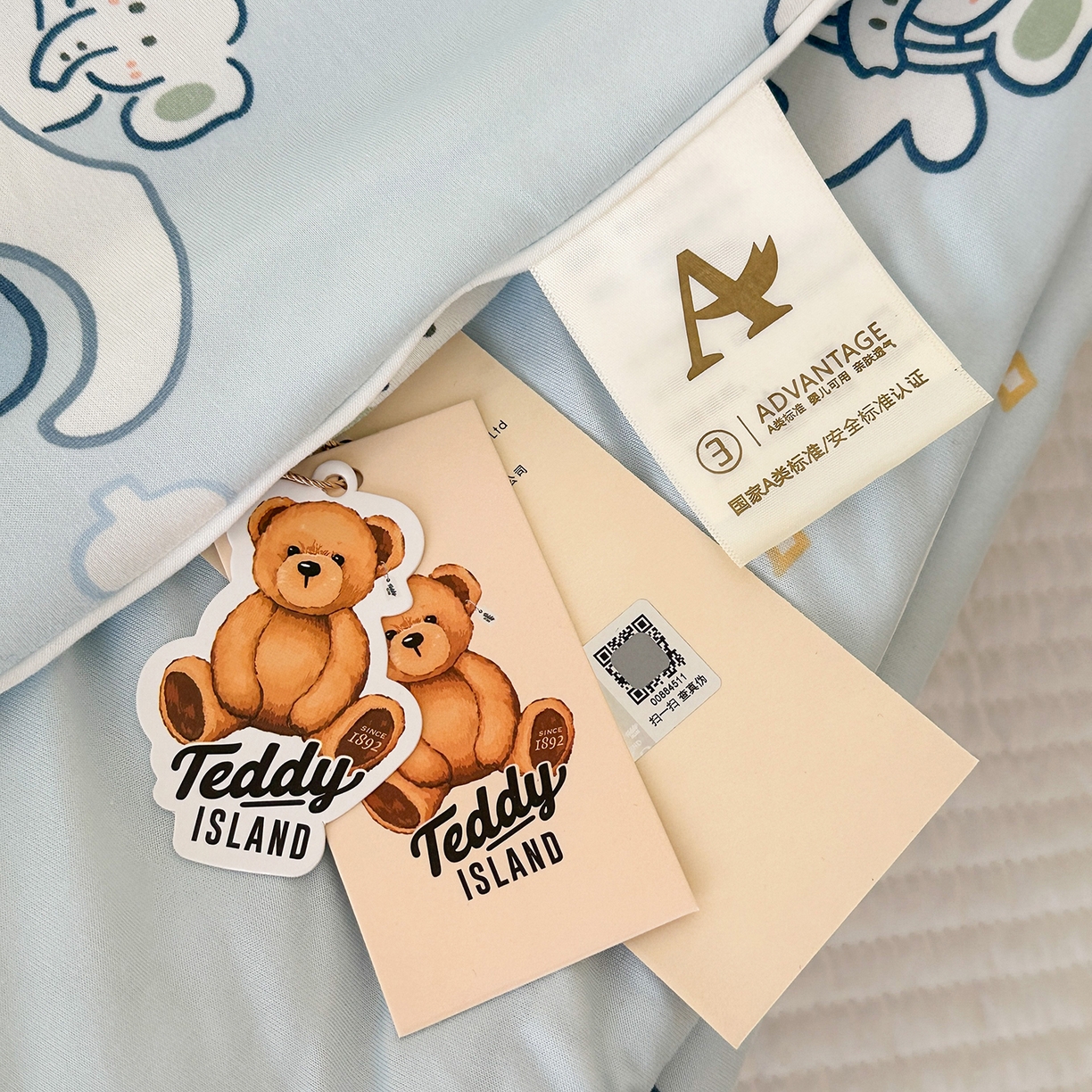 91家纺网 家纺一手货源 找家纺 尚品本色 2026年新款小清新针织棉夏被空调被 蓝色小象