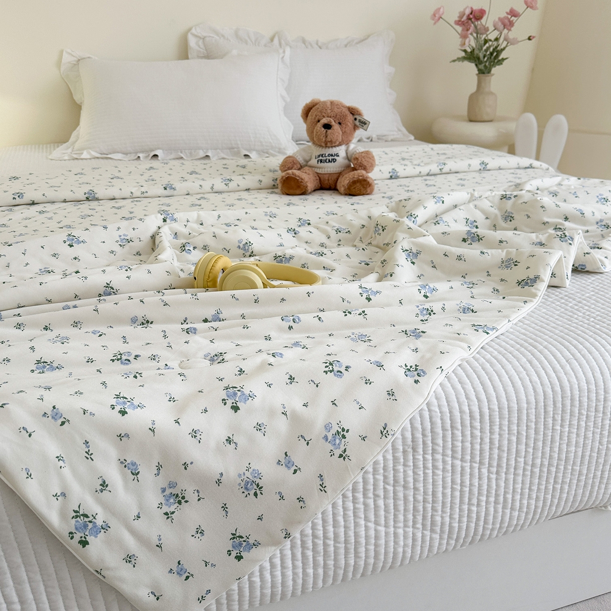 91家纺网 家纺一手货源 找家纺 尚品本色 2026年新款小清新针织棉夏被空调被 兰馨