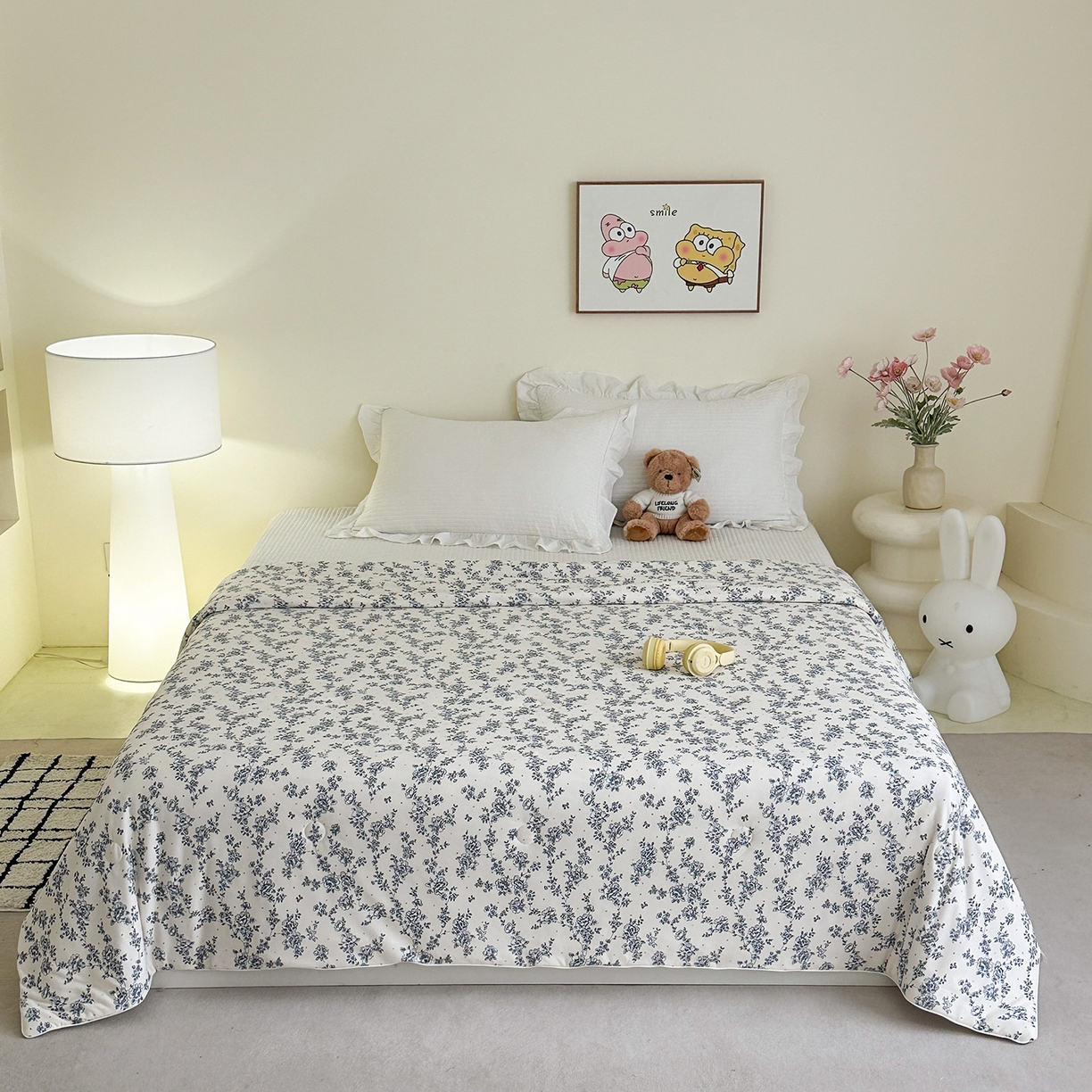 尚品本色 2026年新款小清新针织棉夏被空调被 水墨嫣然