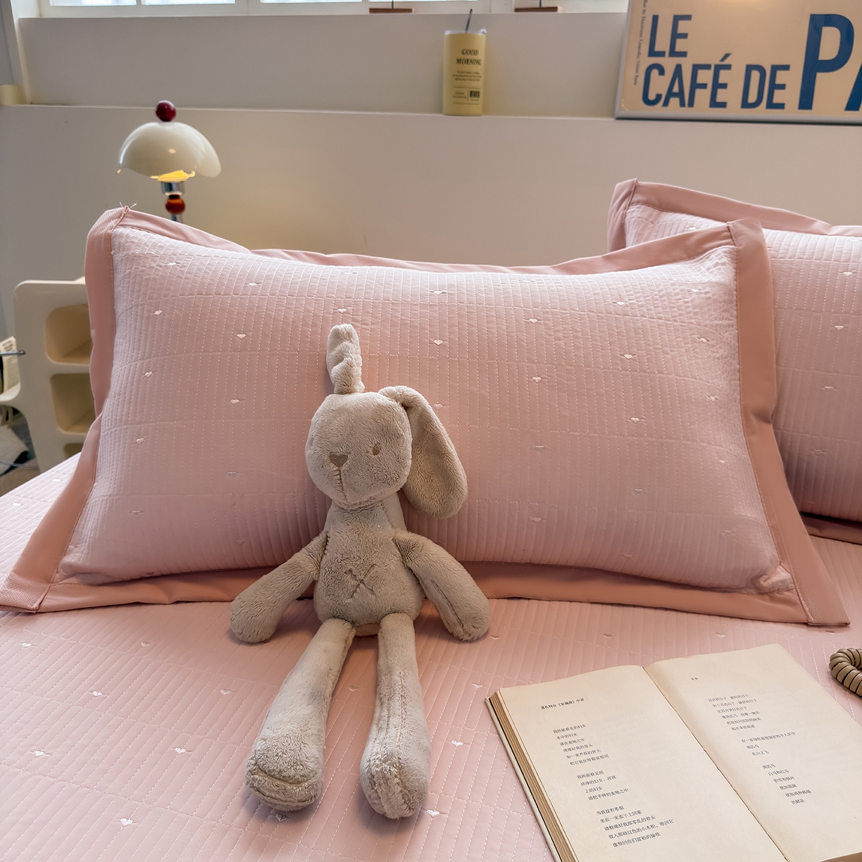 91家纺网 家纺一手货源 找家纺 （总）懒猫家纺 2026新款满天星绗绣莫兰迪色系床席床笠款凉席