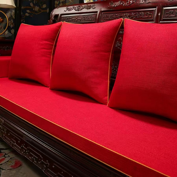 91家纺网 家纺一手货源 找家纺 （总）多米家居 2026新款绒布绣花定制红木坐垫、抱枕、桌旗，海绵，乳胶（定制尺寸联系商家）