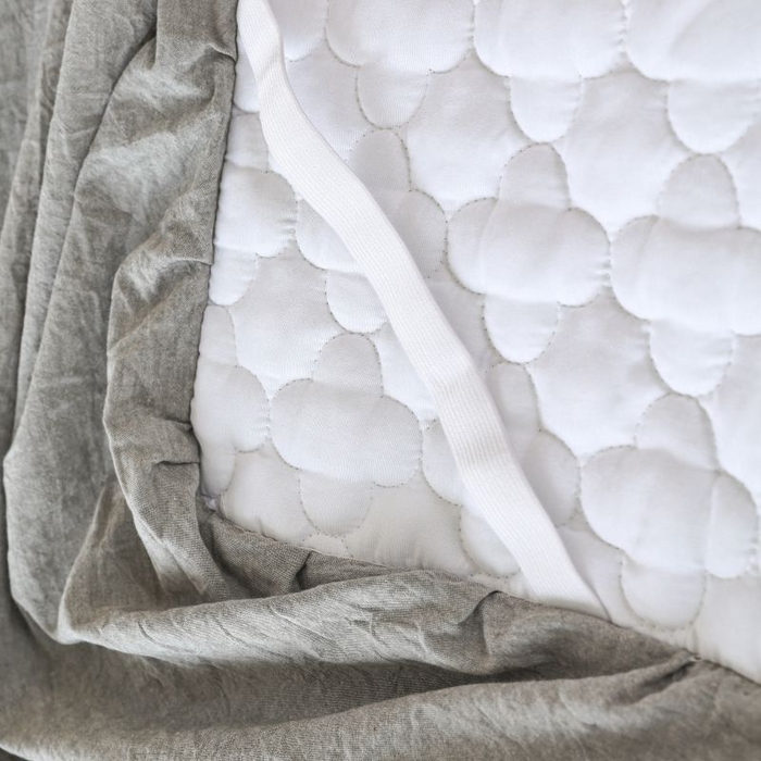 91家纺网 家纺一手货源 找家纺 欧妮家纺 2026新款全棉色织水洗棉夹棉床裙 全棉色织水洗棉-烟灰