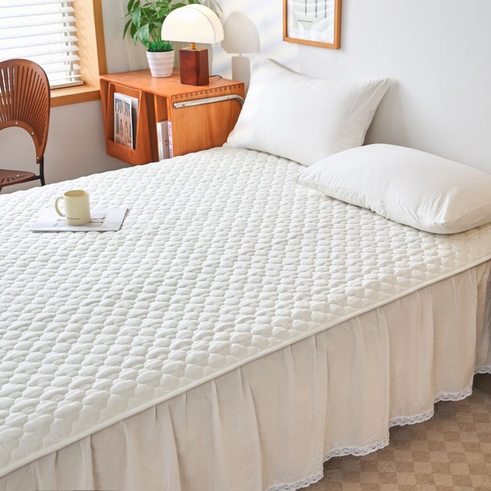 91家纺网 家纺一手货源 找家纺 欧妮家纺 2026新款全棉色织水洗棉夹棉床裙 全棉色织水洗棉-白雪公主