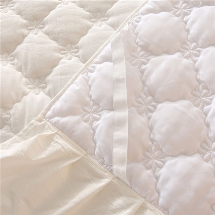 91家纺网 家纺一手货源 找家纺 欧妮家纺 2026新款全棉色织水洗棉夹棉床裙 日式水洗棉夹棉床裙J-白色