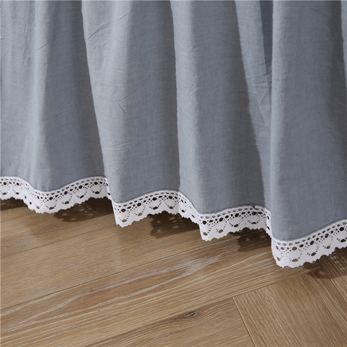 91家纺网 家纺一手货源 找家纺 欧妮家纺 2026新款全棉色织水洗棉夹棉床裙 日式水洗棉夹棉床裙J-浅蓝