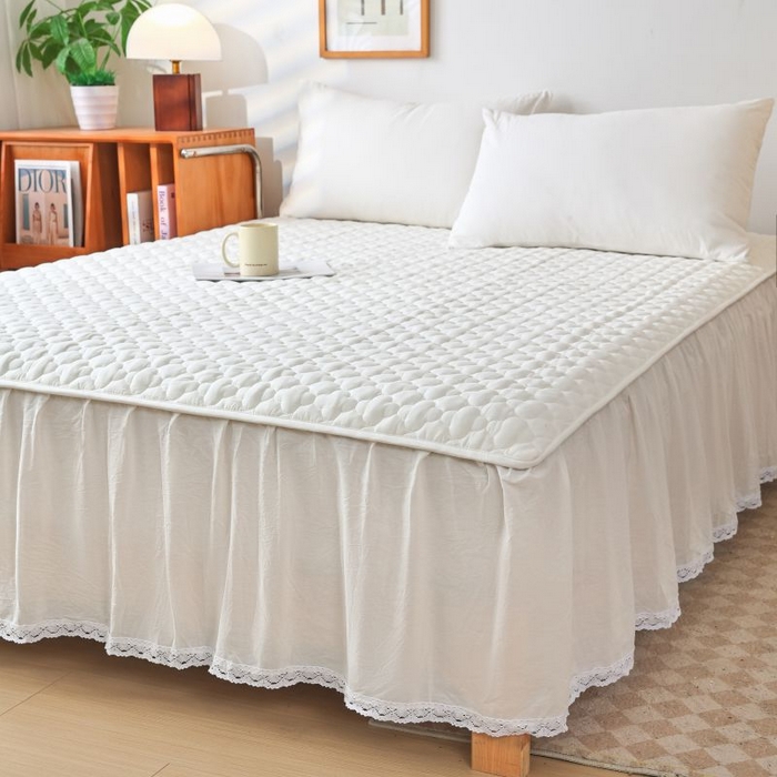 91家纺网 家纺一手货源 找家纺 欧妮家纺 2026新款全棉色织水洗棉夹棉床裙 全棉色织水洗棉-白雪公主