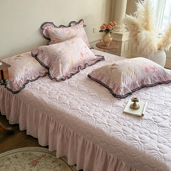 91家纺网 家纺一手货源 找家纺 （总）网红馆（ck家纺） 2026春夏新款复古印花巴黎纱床盖夏凉被空调被夏被四件套