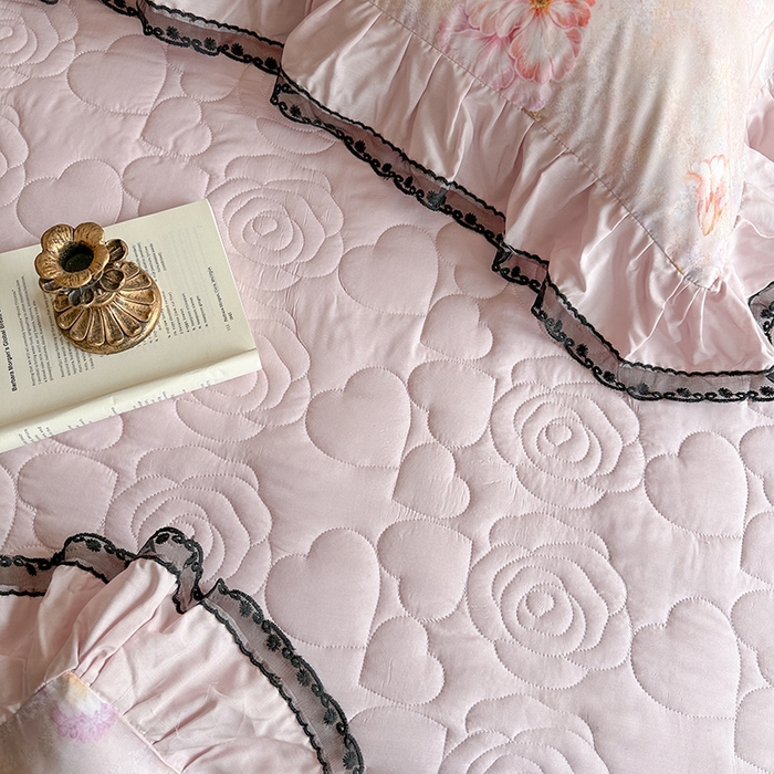 91家纺网 家纺一手货源 找家纺 （总）网红馆（ck家纺） 2026春夏新款复古印花巴黎纱床盖夏凉被空调被夏被四件套