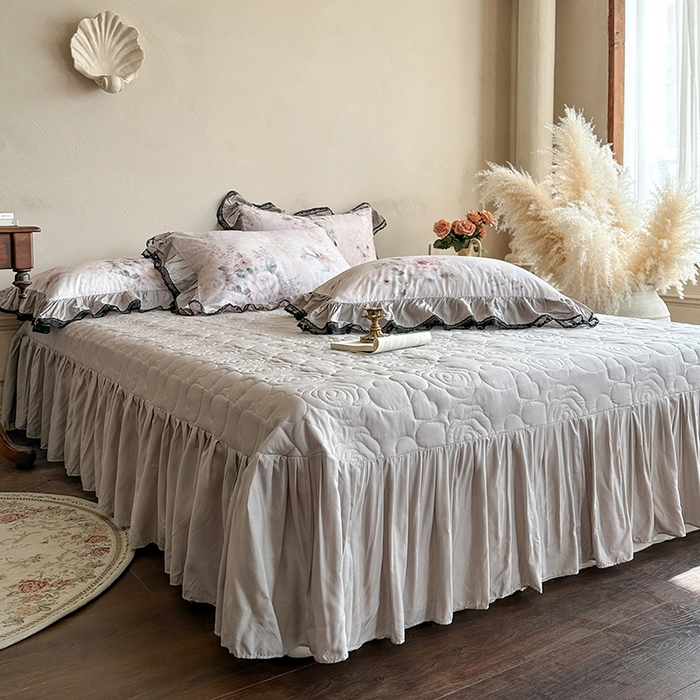 91家纺网 家纺一手货源 找家纺 网红馆（ck家纺） 2026春夏新款复古印花巴黎纱床盖夏凉被空调被夏被四件套 暗香