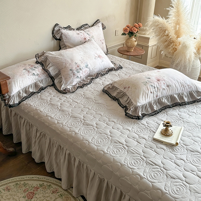 91家纺网 家纺一手货源 找家纺 网红馆（ck家纺） 2026春夏新款复古印花巴黎纱床盖夏凉被空调被夏被四件套 暗香