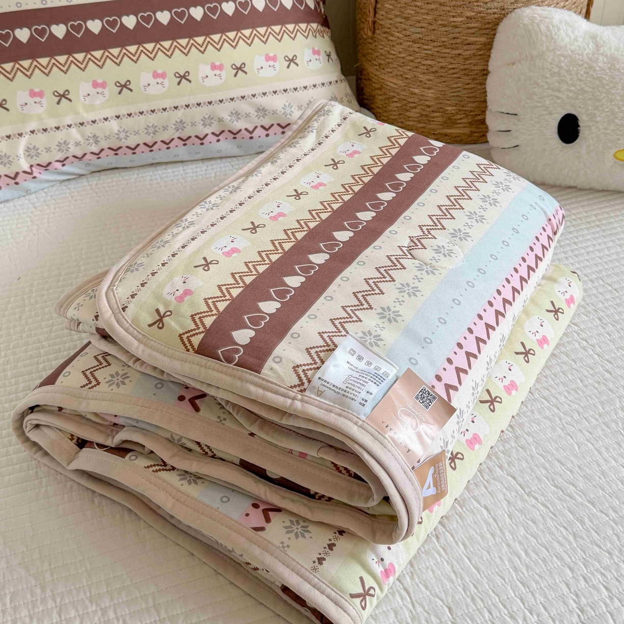 91家纺网 家纺一手货源 找家纺 觅糖家纺 2026新款针织云柔大豆夏被夏凉被空调被 费尔岛小猫