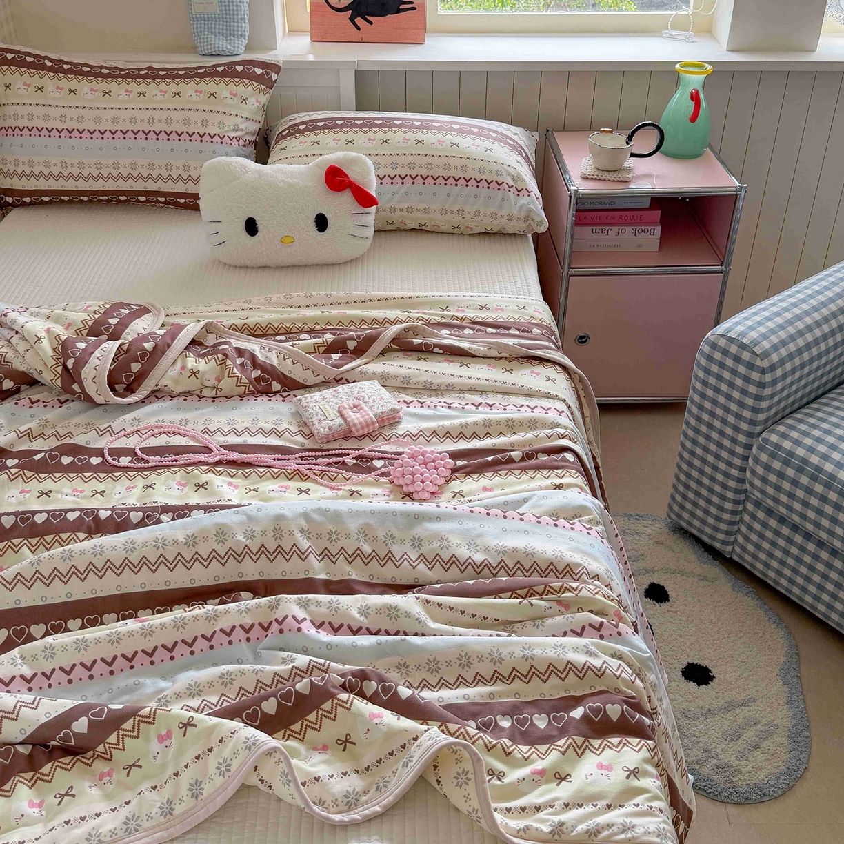 91家纺网 家纺一手货源 找家纺 觅糖家纺 2026新款针织云柔大豆夏被夏凉被空调被 费尔岛小猫