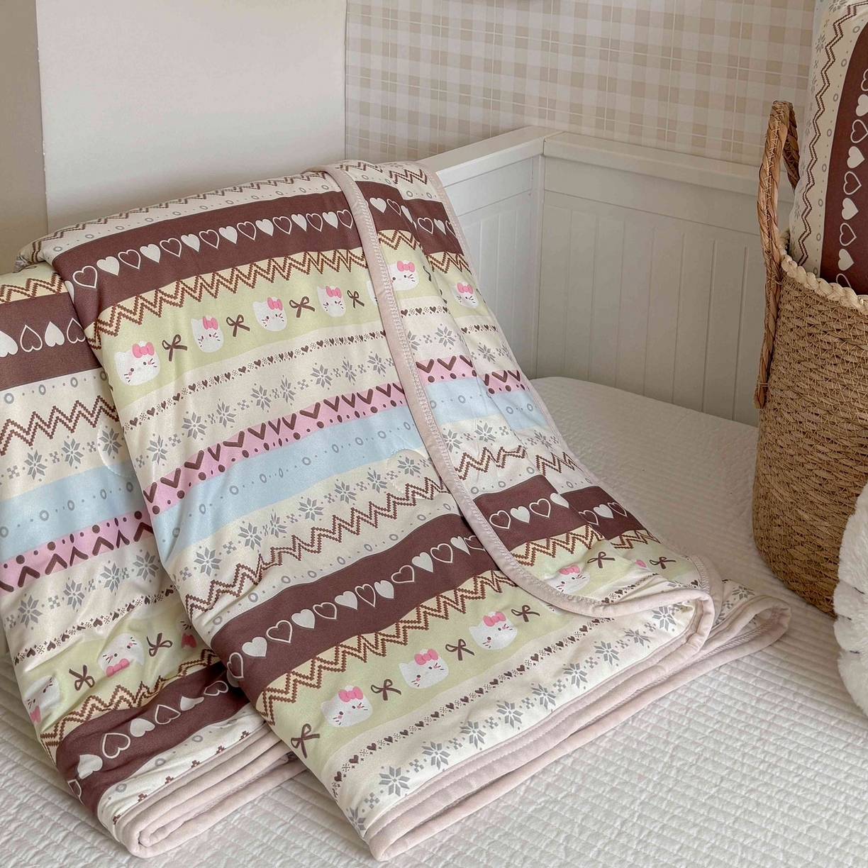 91家纺网 家纺一手货源 找家纺 觅糖家纺 2026新款针织云柔大豆夏被夏凉被空调被 费尔岛小猫