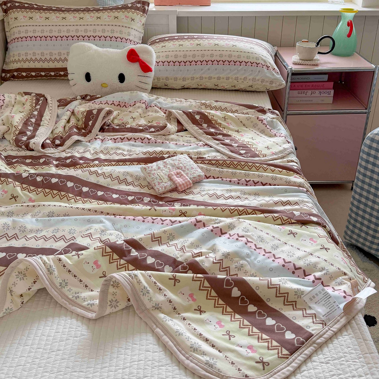 91家纺网 家纺一手货源 找家纺 觅糖家纺 2026新款针织云柔大豆夏被夏凉被空调被 费尔岛小猫