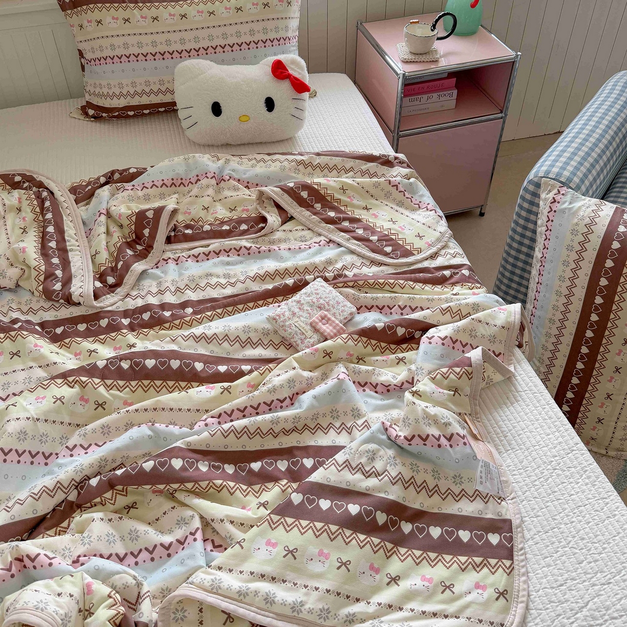 91家纺网 家纺一手货源 找家纺 觅糖家纺 2026新款针织云柔大豆夏被夏凉被空调被 费尔岛小猫