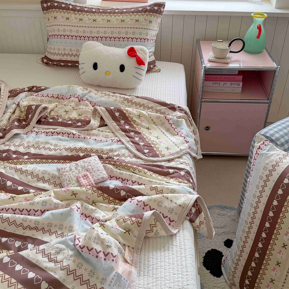 91家纺网 家纺一手货源 找家纺 觅糖家纺 2026新款针织云柔大豆夏被夏凉被空调被 费尔岛小猫