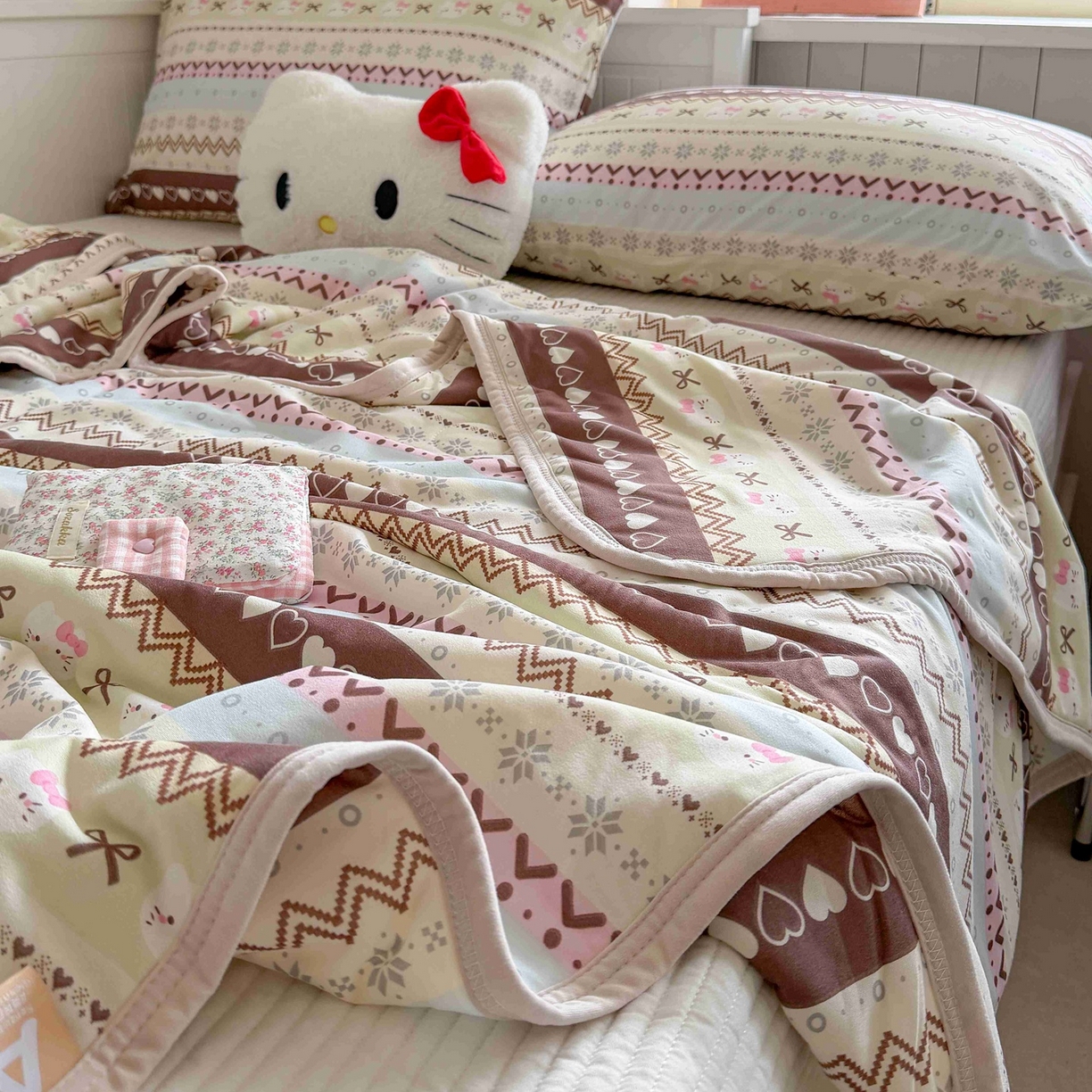 91家纺网 家纺一手货源 找家纺 觅糖家纺 2026新款针织云柔大豆夏被夏凉被空调被 费尔岛小猫