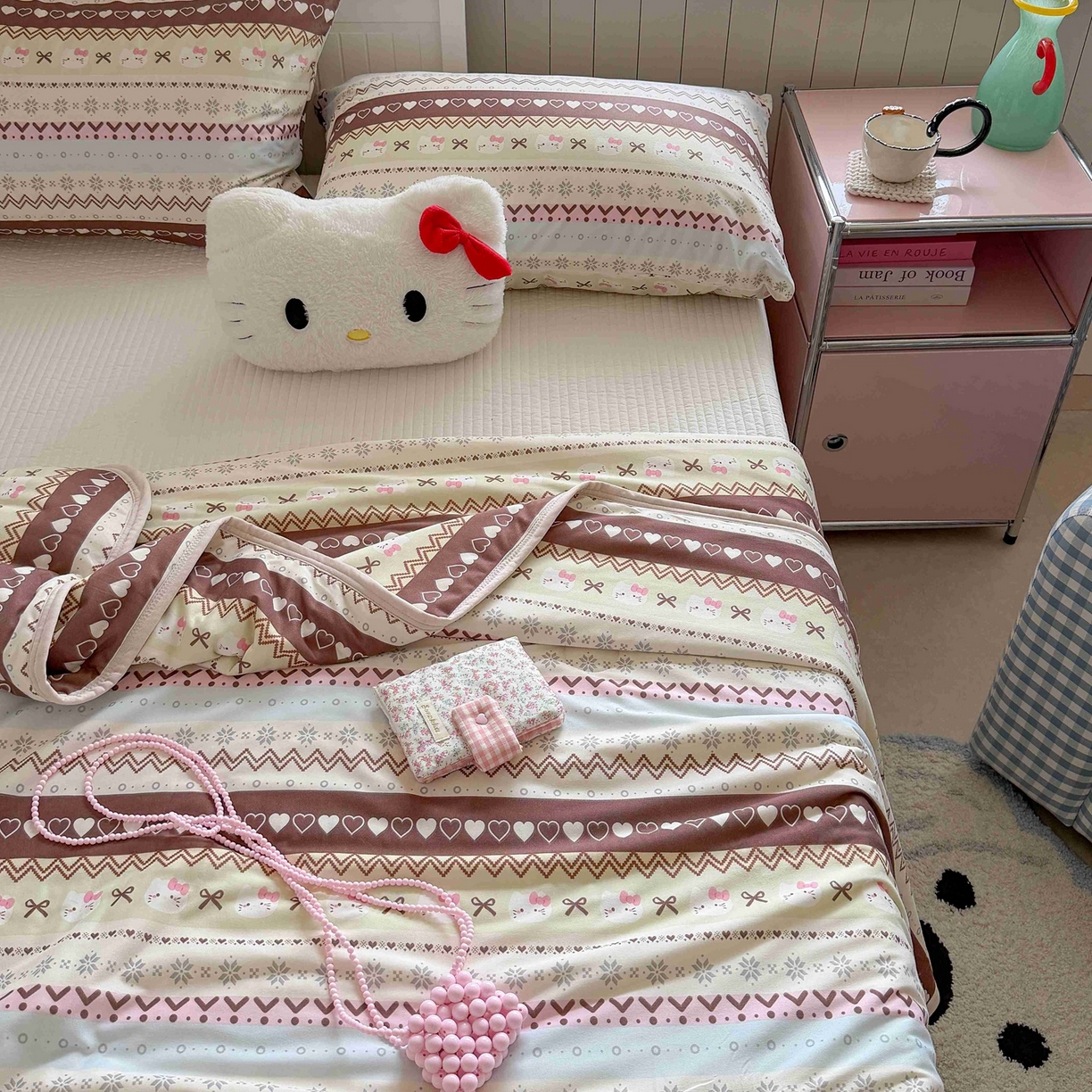 91家纺网 家纺一手货源 找家纺 觅糖家纺 2026新款针织云柔大豆夏被夏凉被空调被 费尔岛小猫