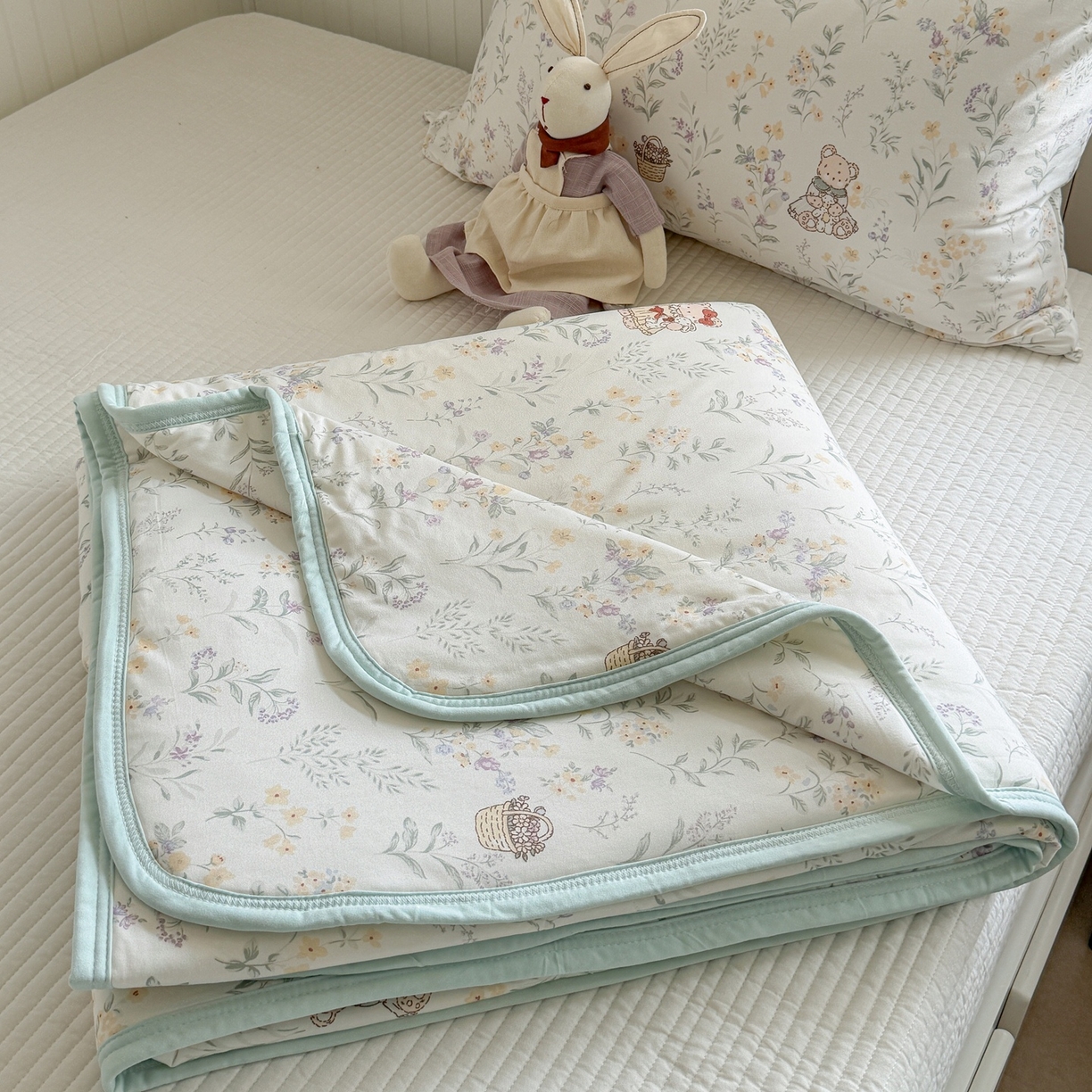 觅糖家纺 2026新款针织云柔大豆夏被夏凉被空调被 风铃草