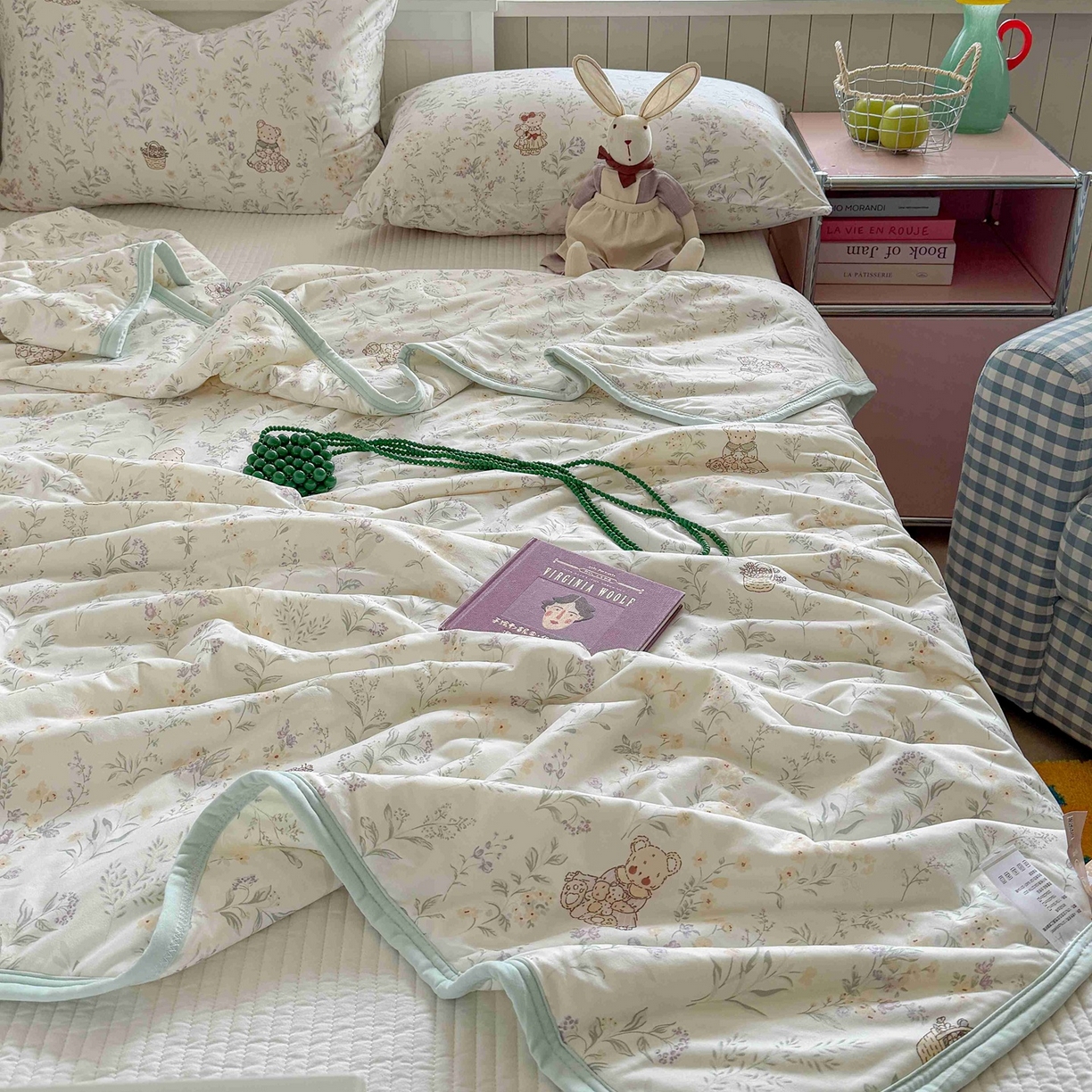 91家纺网 家纺一手货源 找家纺 觅糖家纺 2026新款针织云柔大豆夏被夏凉被空调被 风铃草