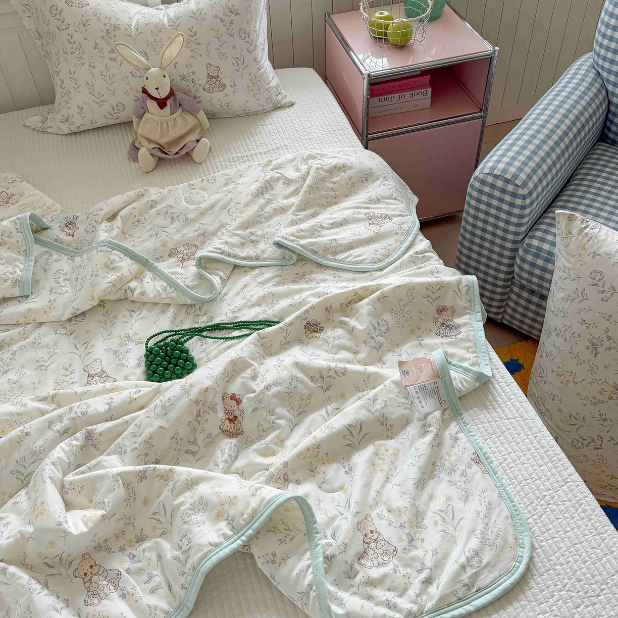 91家纺网 家纺一手货源 找家纺 觅糖家纺 2026新款针织云柔大豆夏被夏凉被空调被 风铃草