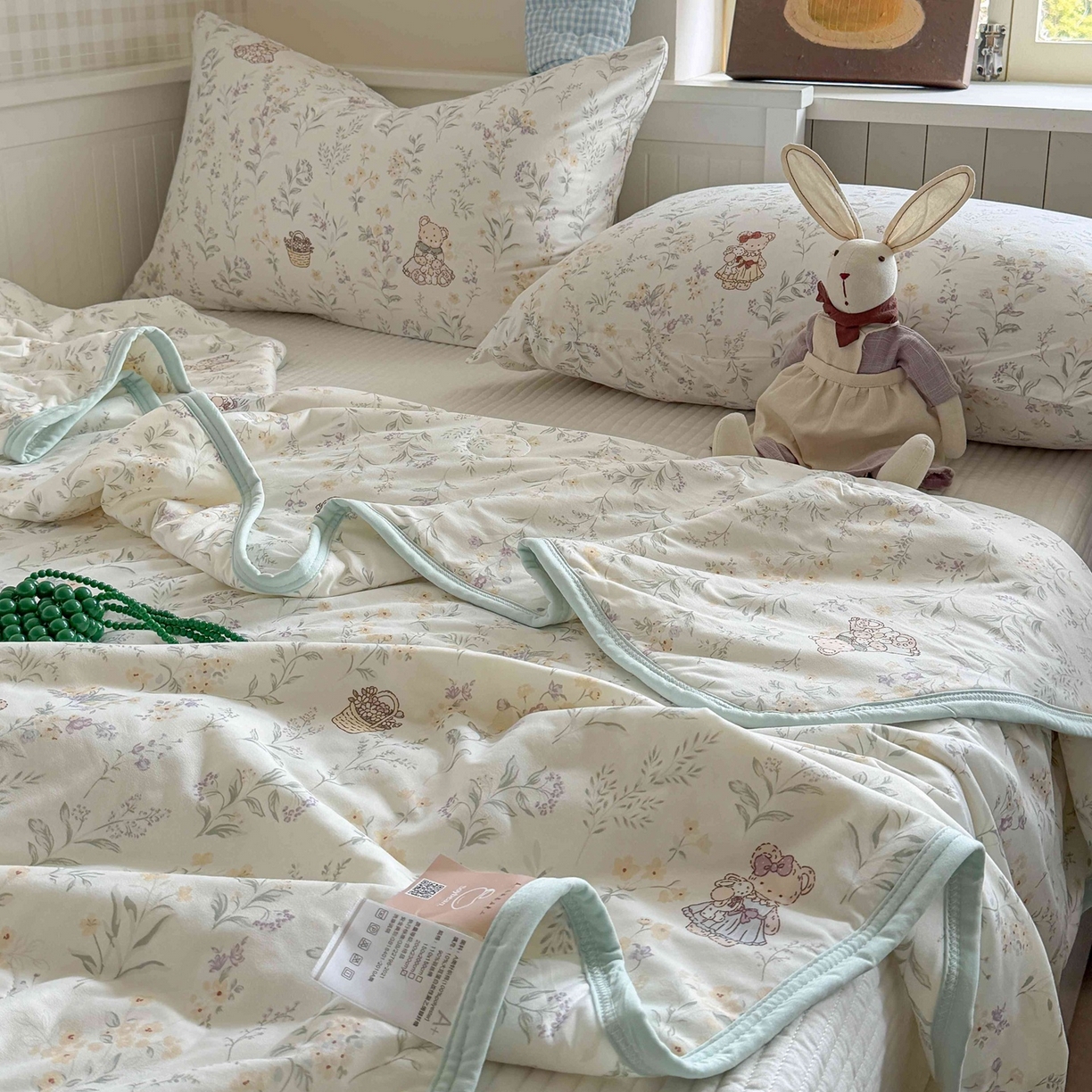 91家纺网 家纺一手货源 找家纺 觅糖家纺 2026新款针织云柔大豆夏被夏凉被空调被 风铃草