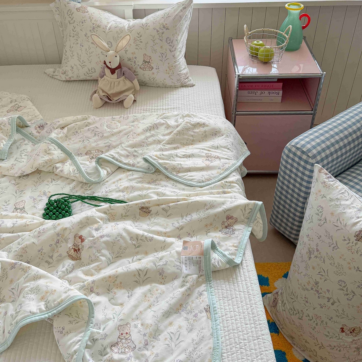 91家纺网 家纺一手货源 找家纺 觅糖家纺 2026新款针织云柔大豆夏被夏凉被空调被 风铃草