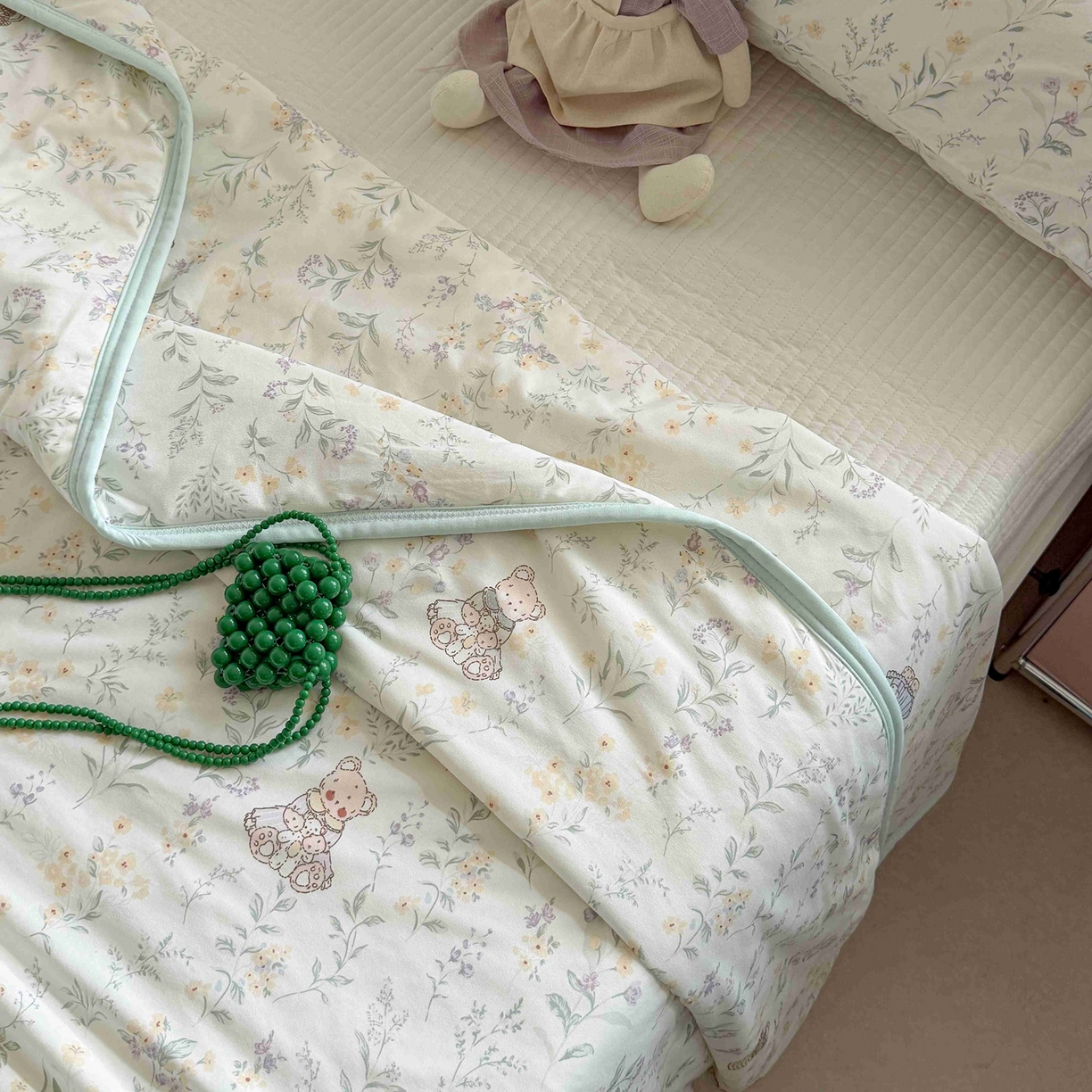 91家纺网 家纺一手货源 找家纺 觅糖家纺 2026新款针织云柔大豆夏被夏凉被空调被 风铃草