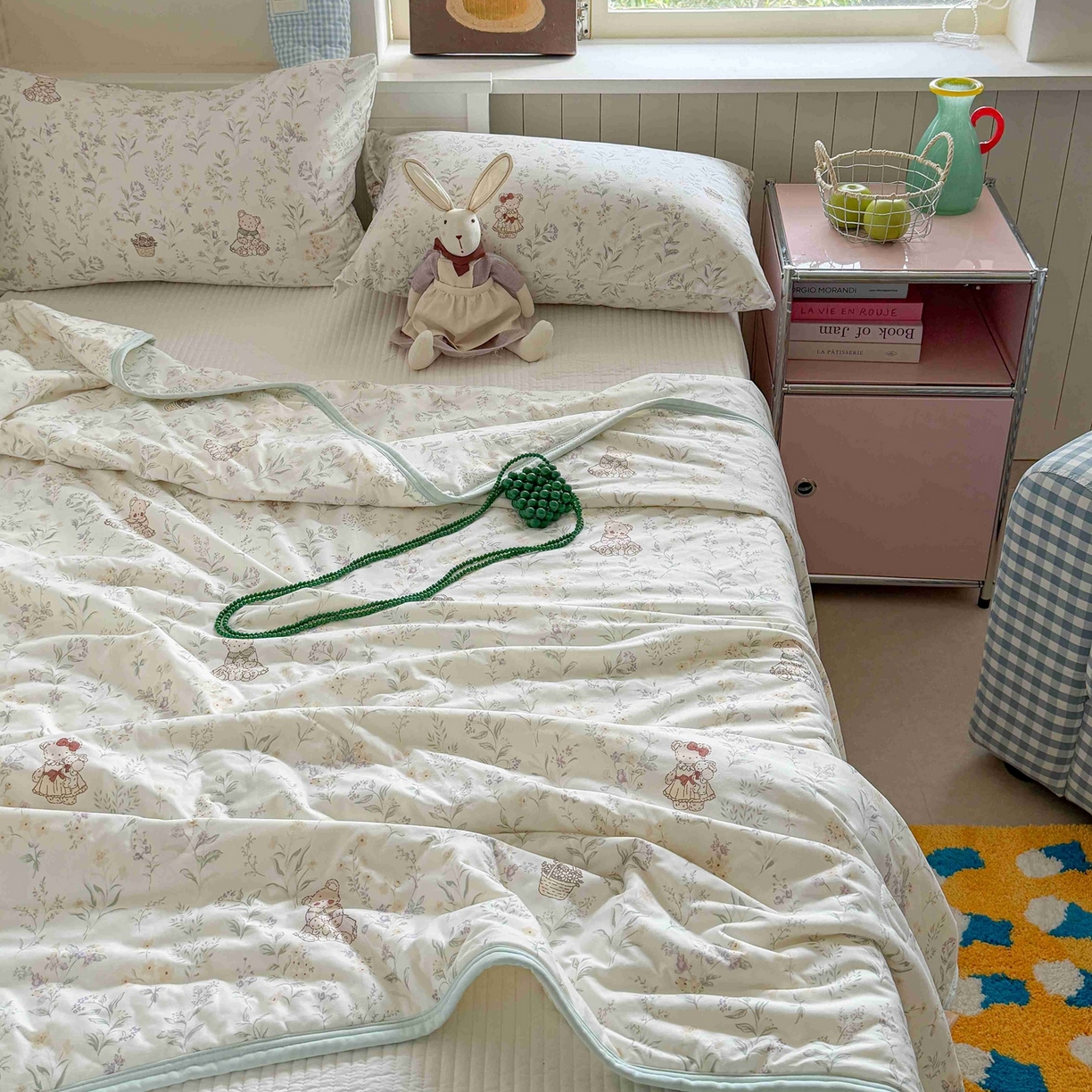 91家纺网 家纺一手货源 找家纺 觅糖家纺 2026新款针织云柔大豆夏被夏凉被空调被 风铃草