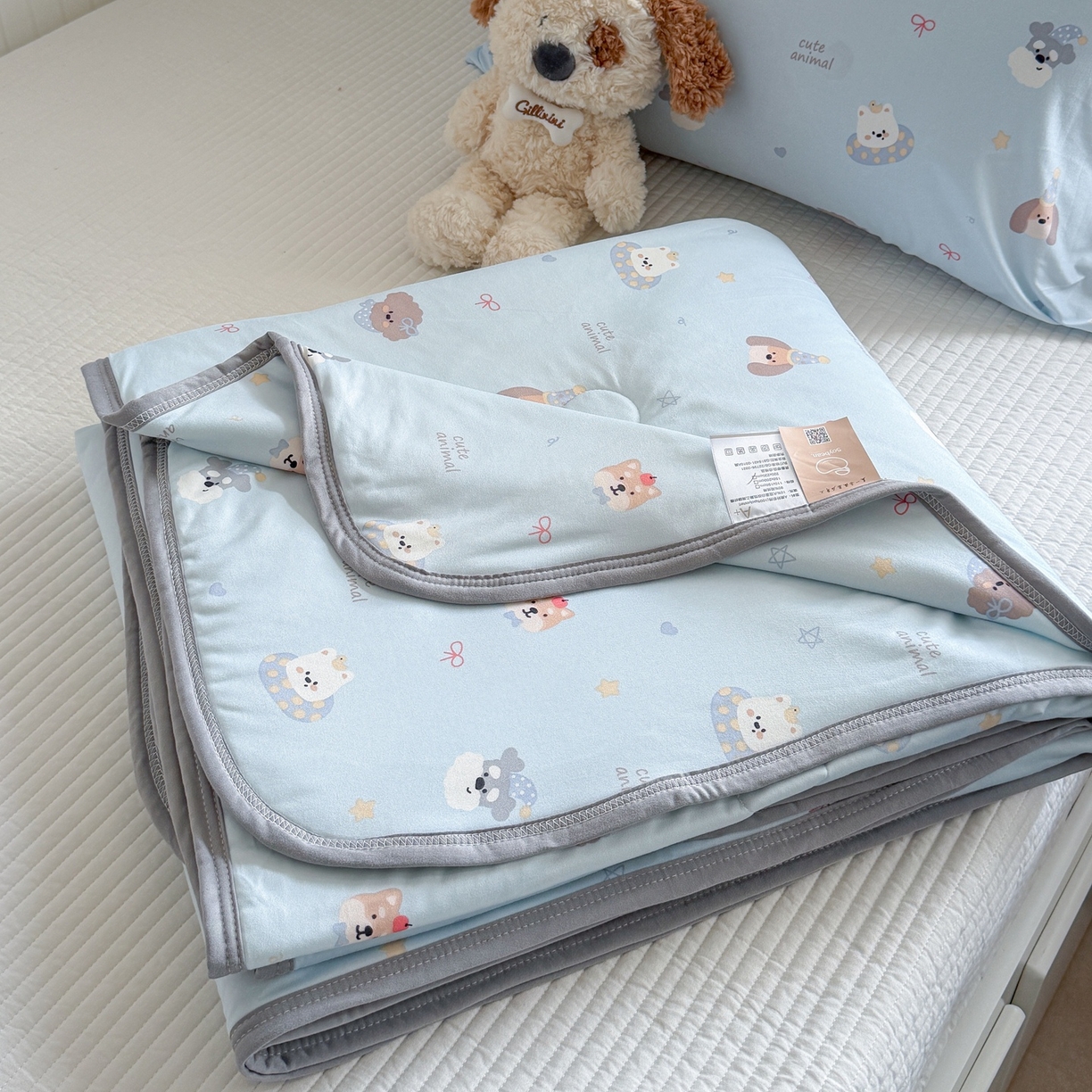 觅糖家纺 2026新款针织云柔大豆夏被夏凉被空调被 狗狗乐园