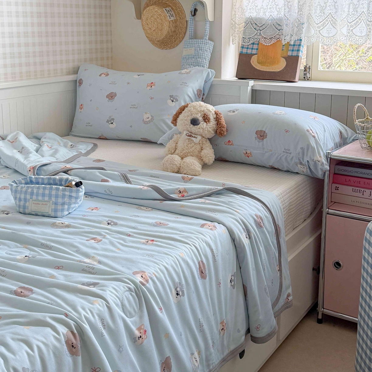 91家纺网 家纺一手货源 找家纺 觅糖家纺 2026新款针织云柔大豆夏被夏凉被空调被 狗狗乐园