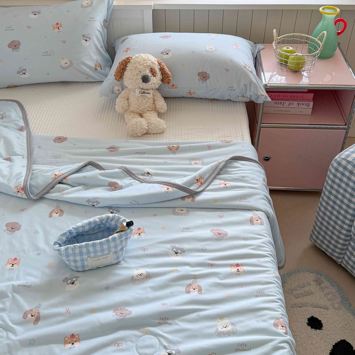 91家纺网 家纺一手货源 找家纺 觅糖家纺 2026新款针织云柔大豆夏被夏凉被空调被 狗狗乐园