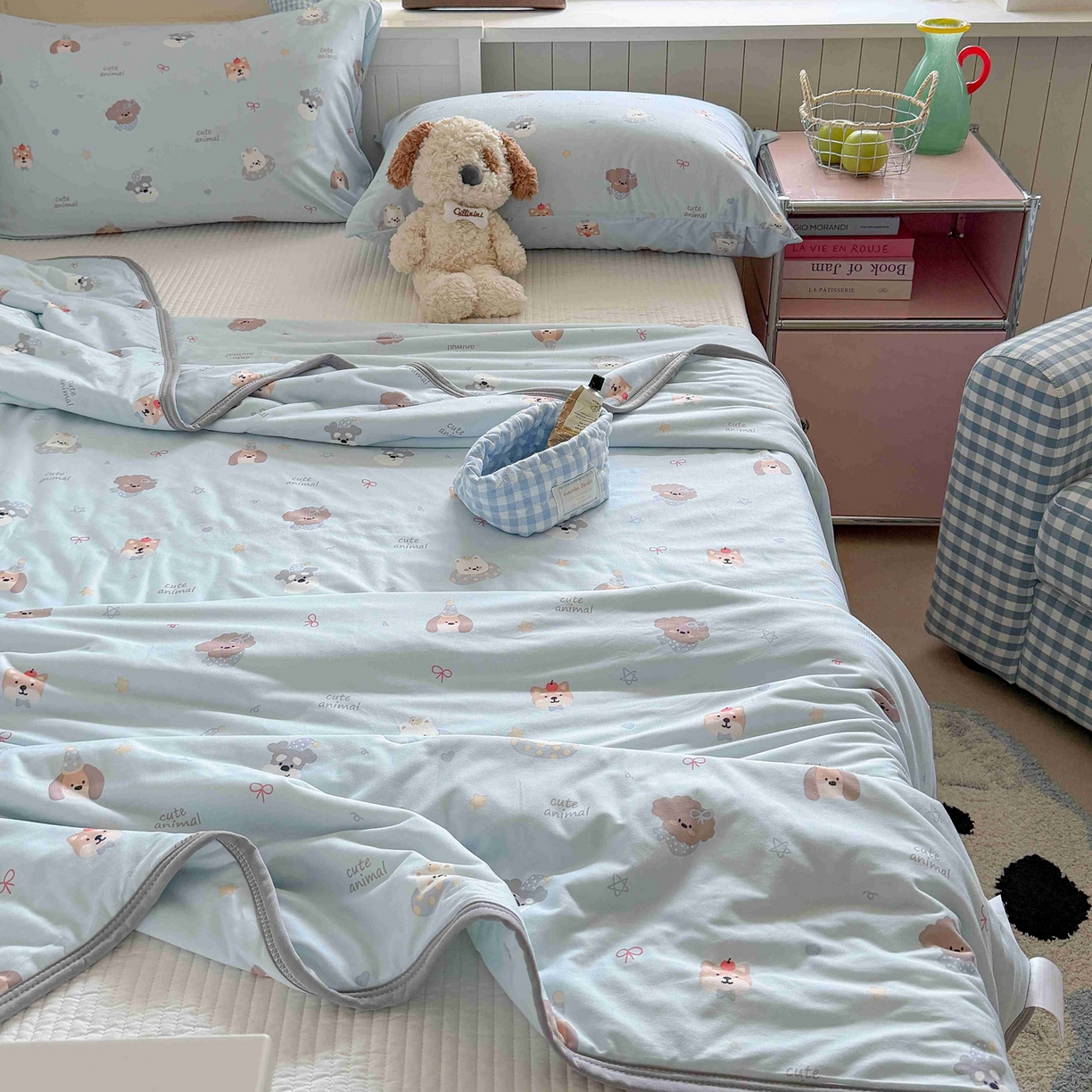 91家纺网 家纺一手货源 找家纺 觅糖家纺 2026新款针织云柔大豆夏被夏凉被空调被 狗狗乐园