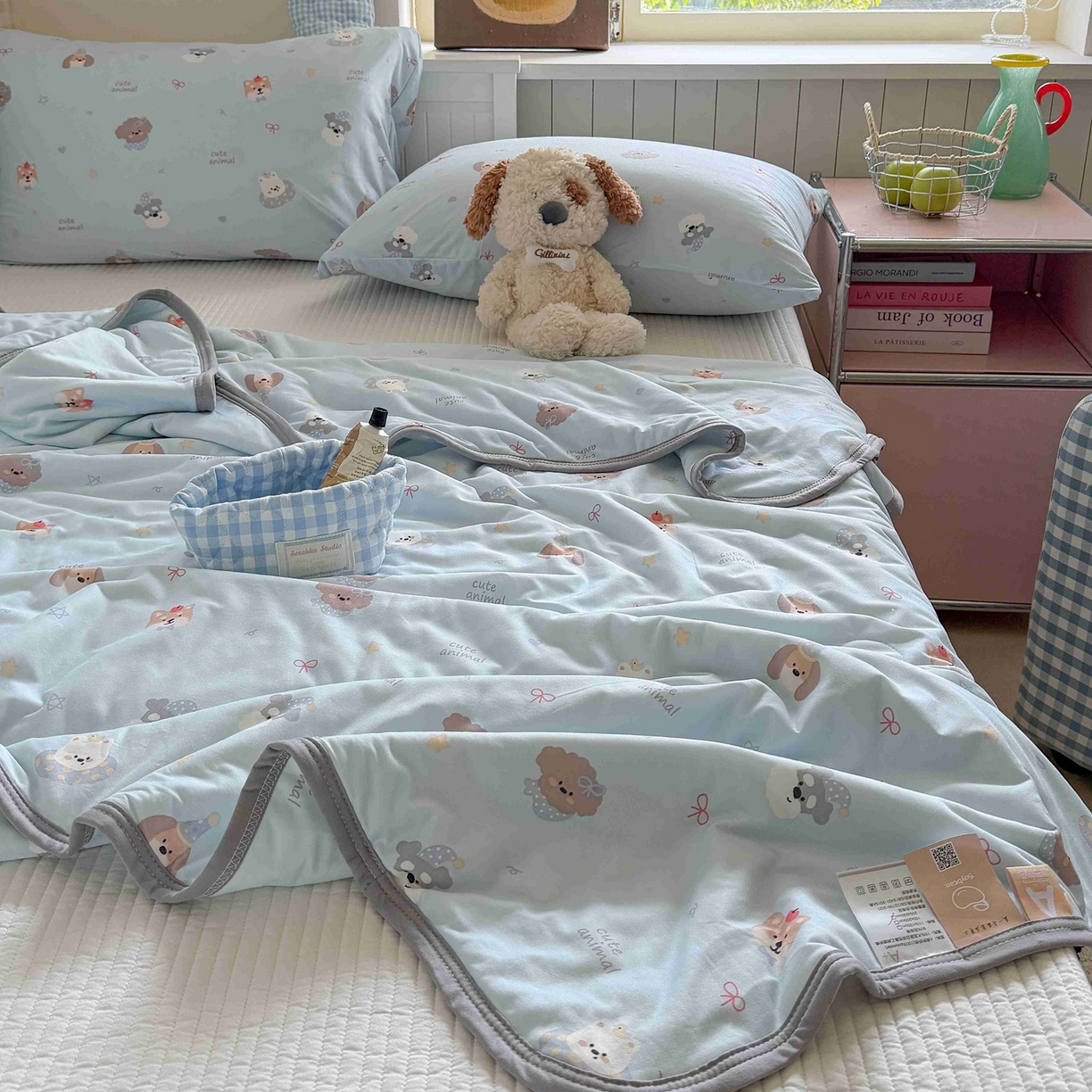 91家纺网 家纺一手货源 找家纺 觅糖家纺 2026新款针织云柔大豆夏被夏凉被空调被 狗狗乐园