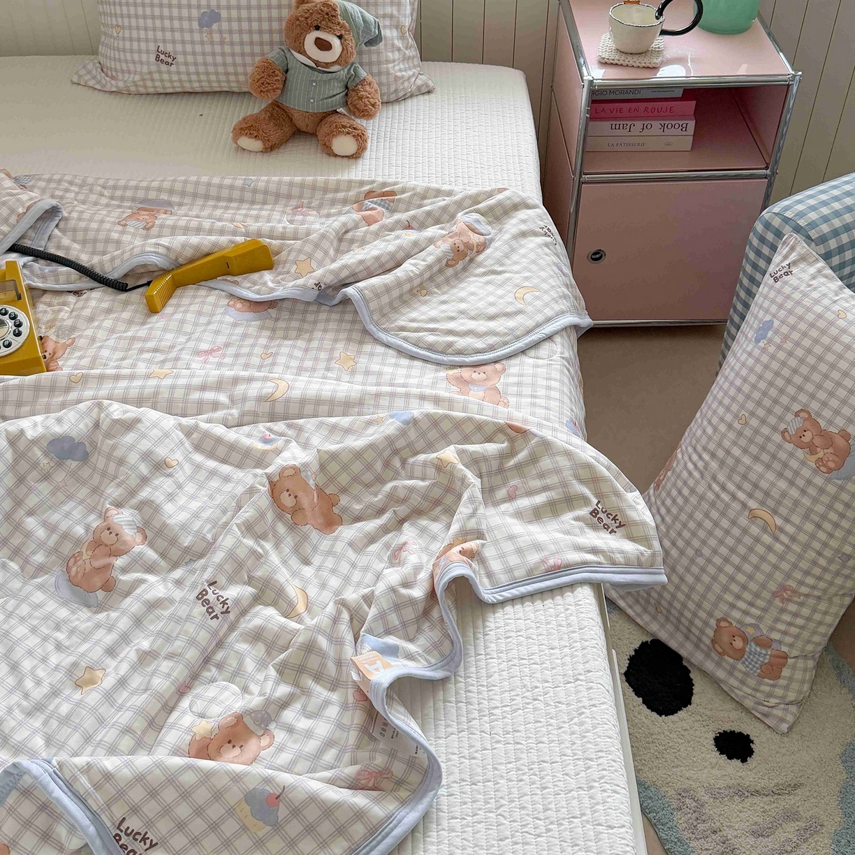 91家纺网 家纺一手货源 找家纺 觅糖家纺 2026新款针织云柔大豆夏被夏凉被空调被 海盐小熊