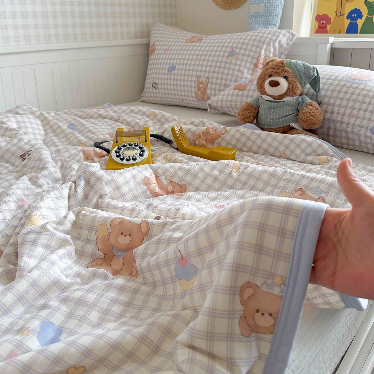 91家纺网 家纺一手货源 找家纺 觅糖家纺 2026新款针织云柔大豆夏被夏凉被空调被 海盐小熊