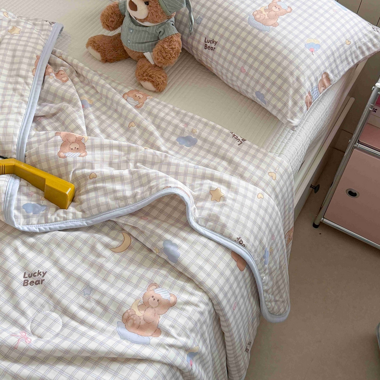 91家纺网 家纺一手货源 找家纺 觅糖家纺 2026新款针织云柔大豆夏被夏凉被空调被 海盐小熊