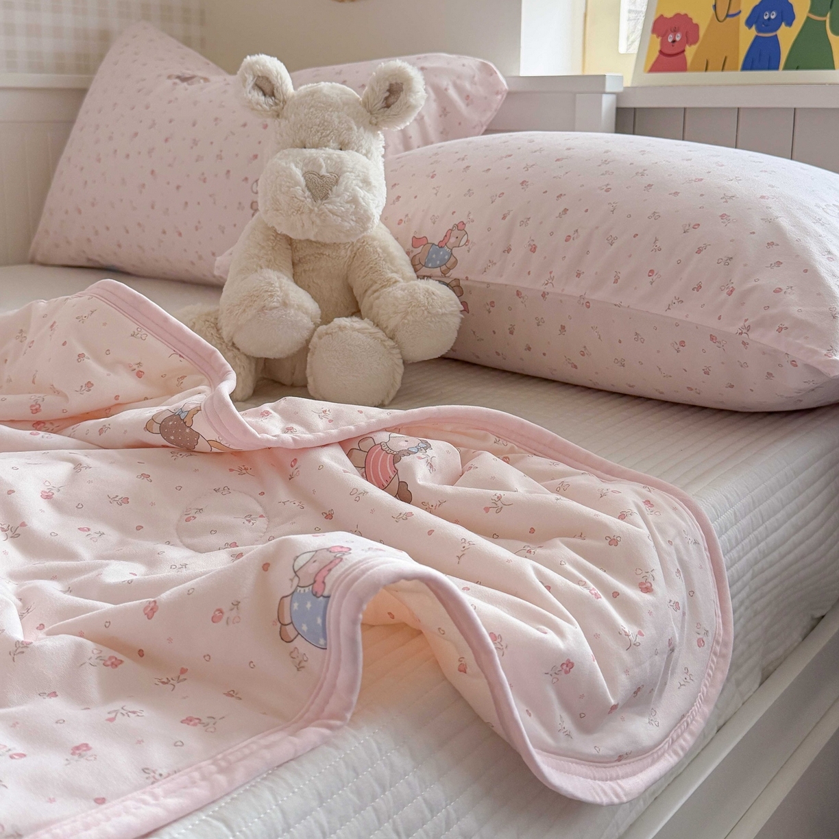 91家纺网 家纺一手货源 找家纺 觅糖家纺 2026新款针织云柔大豆夏被夏凉被空调被 花卉小马