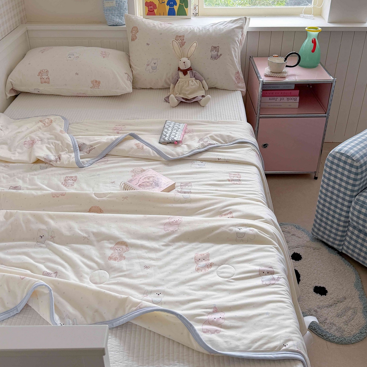 91家纺网 家纺一手货源 找家纺 觅糖家纺 2026新款针织云柔大豆夏被夏凉被空调被 萌宠乐园