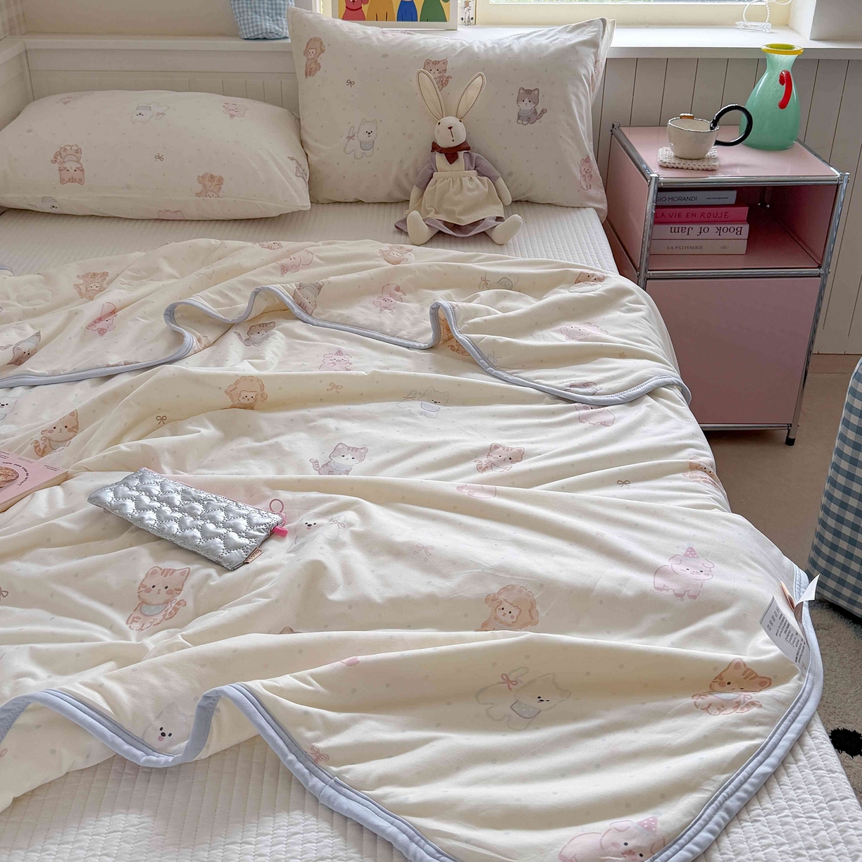 91家纺网 家纺一手货源 找家纺 觅糖家纺 2026新款针织云柔大豆夏被夏凉被空调被 萌宠乐园