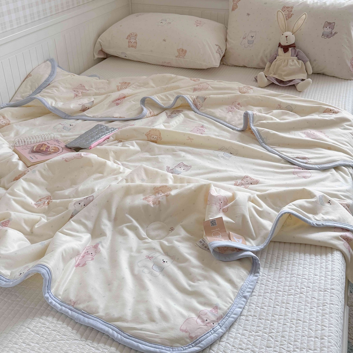 91家纺网 家纺一手货源 找家纺 觅糖家纺 2026新款针织云柔大豆夏被夏凉被空调被 萌宠乐园