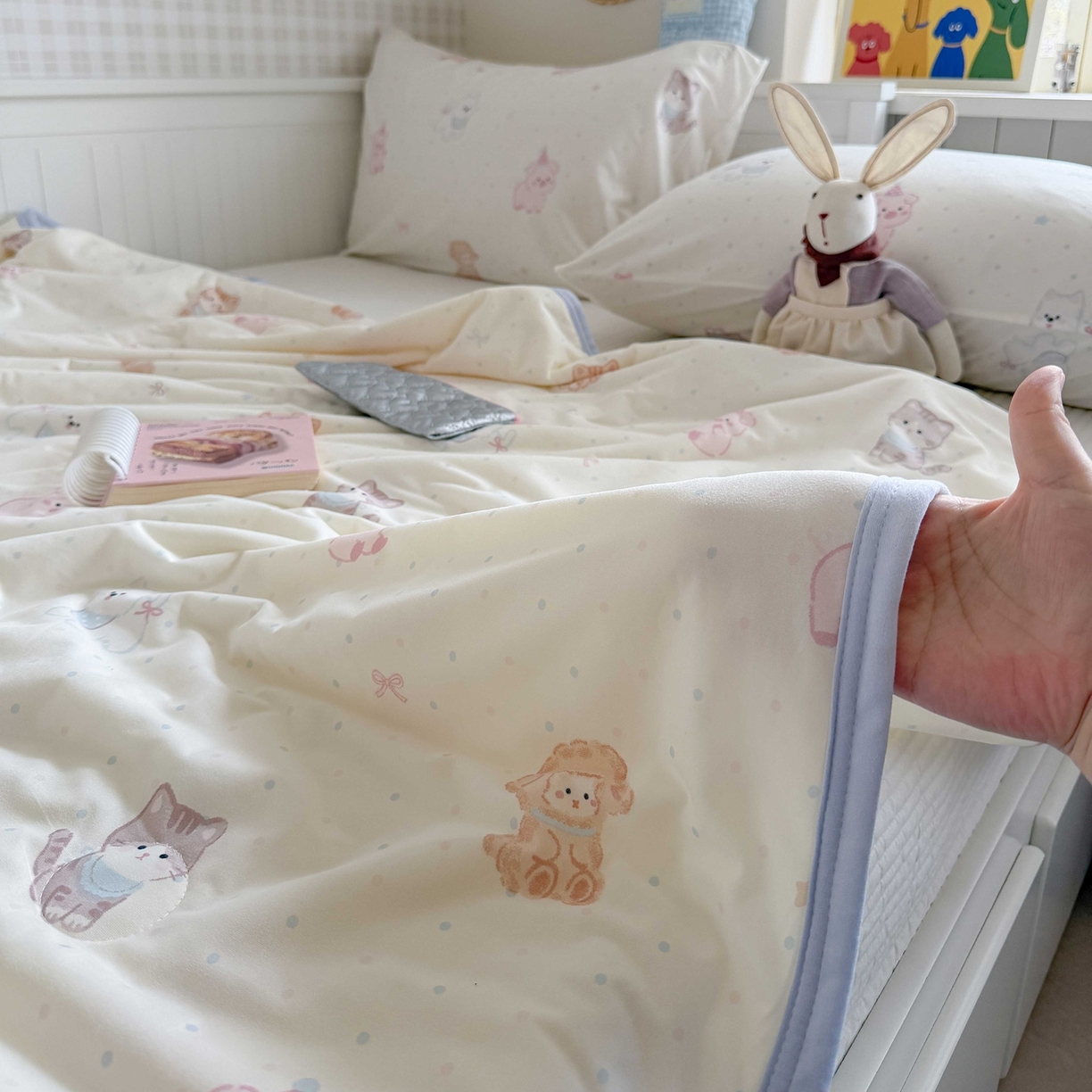 91家纺网 家纺一手货源 找家纺 觅糖家纺 2026新款针织云柔大豆夏被夏凉被空调被 萌宠乐园