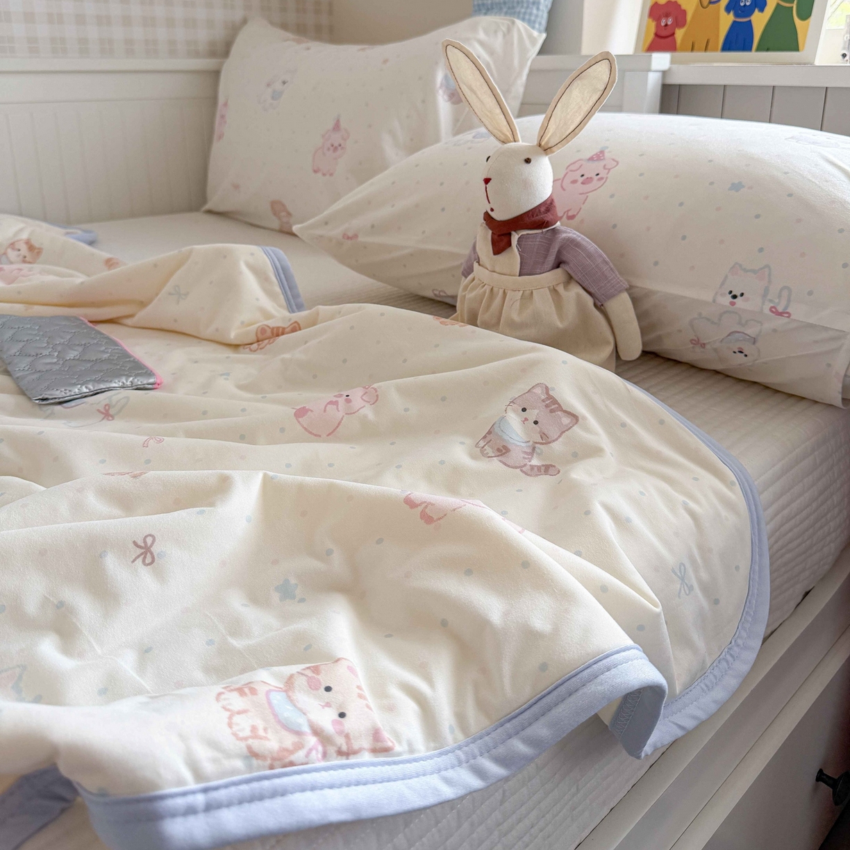 91家纺网 家纺一手货源 找家纺 觅糖家纺 2026新款针织云柔大豆夏被夏凉被空调被 萌宠乐园