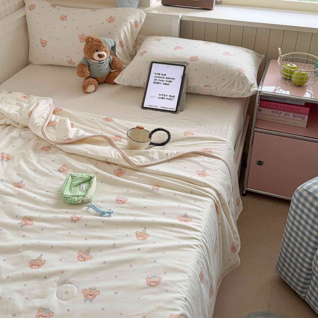 91家纺网 家纺一手货源 找家纺 觅糖家纺 2026新款针织云柔大豆夏被夏凉被空调被 萌萌小熊