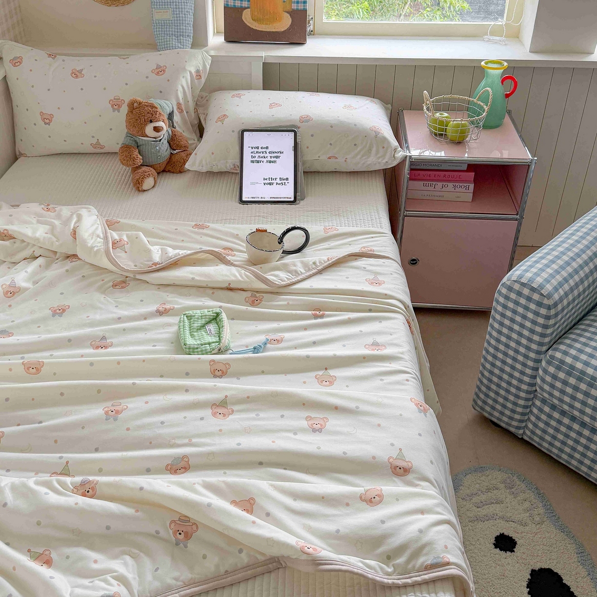 91家纺网 家纺一手货源 找家纺 觅糖家纺 2026新款针织云柔大豆夏被夏凉被空调被 萌萌小熊