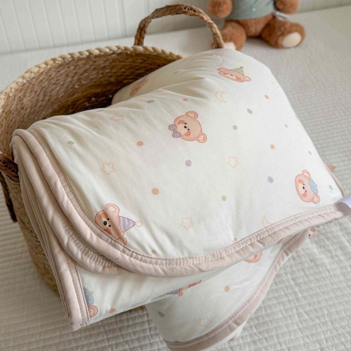 91家纺网 家纺一手货源 找家纺 觅糖家纺 2026新款针织云柔大豆夏被夏凉被空调被 萌萌小熊