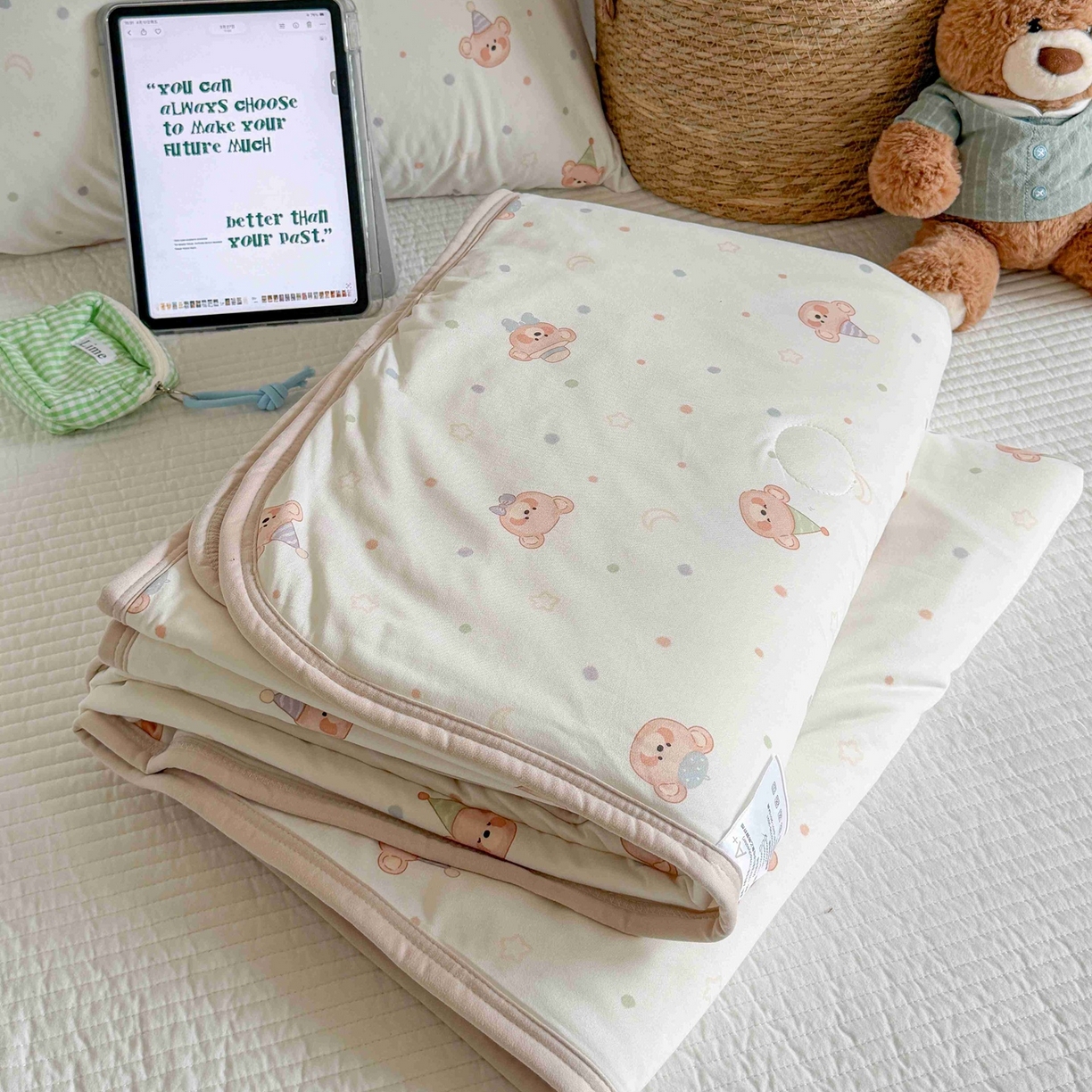 91家纺网 家纺一手货源 找家纺 觅糖家纺 2026新款针织云柔大豆夏被夏凉被空调被 萌萌小熊