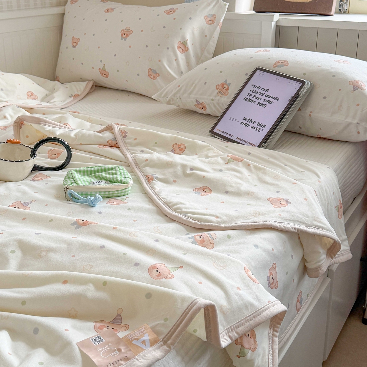 91家纺网 家纺一手货源 找家纺 觅糖家纺 2026新款针织云柔大豆夏被夏凉被空调被 萌萌小熊