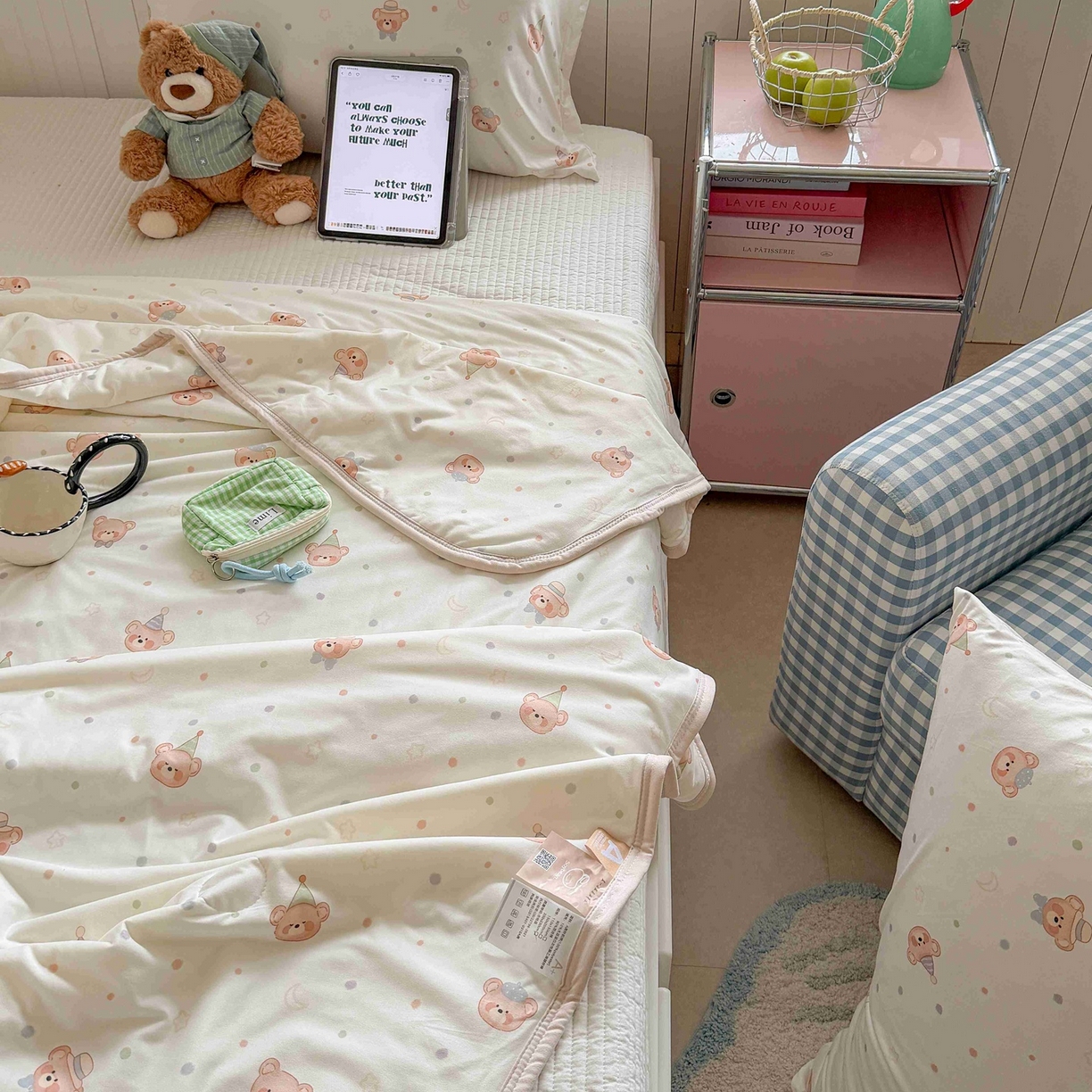 91家纺网 家纺一手货源 找家纺 觅糖家纺 2026新款针织云柔大豆夏被夏凉被空调被 萌萌小熊