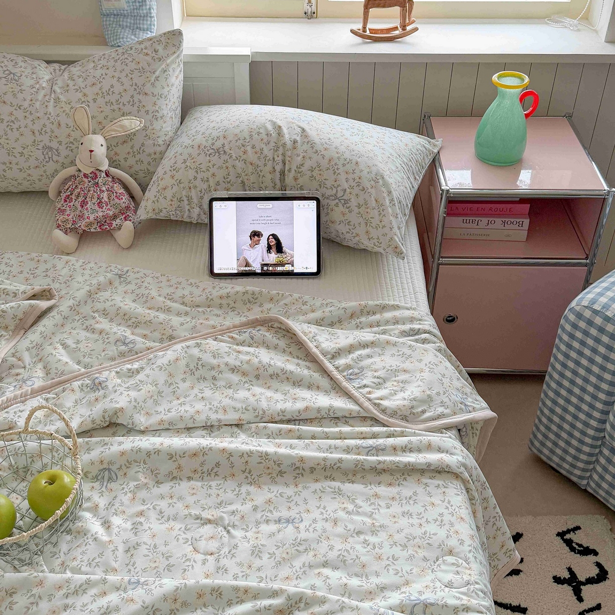 91家纺网 家纺一手货源 找家纺 觅糖家纺 2026新款针织云柔大豆夏被夏凉被空调被 莫奈